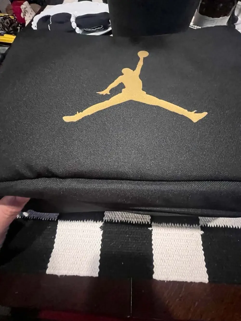 Jordan Jumpman Black and Gold Shoe Bag with 23 Logo